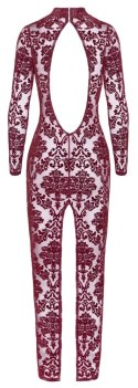 Noir Handmade Kink Royal długa sukienka XL burgund z aksamitnym wzorem