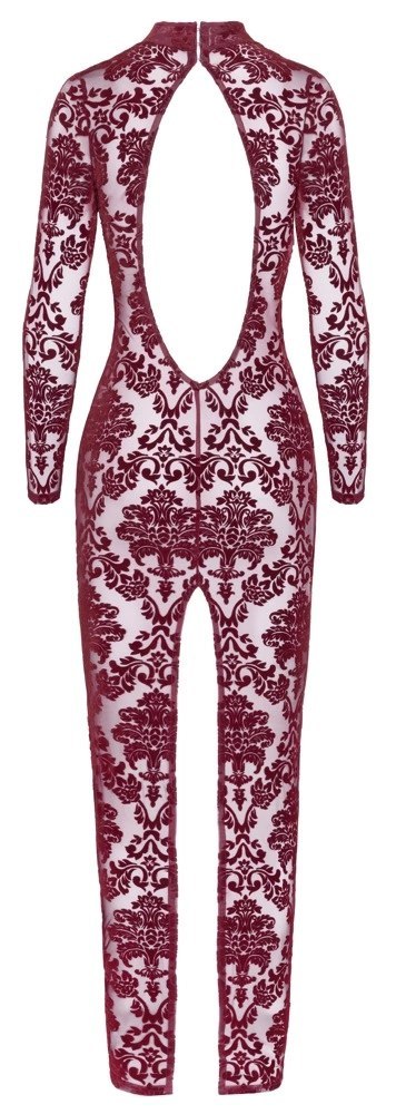 Noir Handmade Kink Royal długa sukienka burgundowa L welurowa