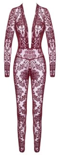 Noir Handmade Kink Royal kombinezon bordowy S z welurowym wzorem