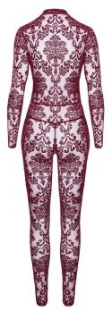 Noir Handmade Kink Royal kombinezon bordowy S z welurowym wzorem