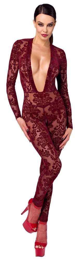 Noir Handmade Kink Royal kombinezon damski burgund L z flokiem