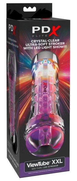 PDX Elite ViewTube XXL przezroczysta maszyna intymna LED 27,3 cm