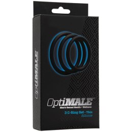 Doc Johnson OptiMALE Thick - Zestaw 3 silikonowych pierścieni, czarne