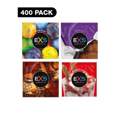 EXS Mix 400 szt. Kolorowe prezerwatywy smakowe zestaw XXL