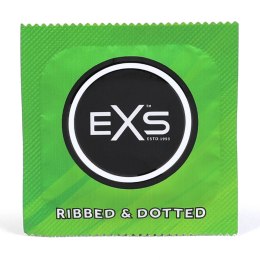 EXS Ribbed & Dotted prezerwatywy 3 szt. żebrowane i kropkowane 56 mm