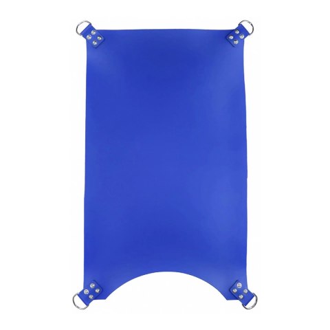 Mr. Sling Pas skorzany 4-punktowy niebieski 100cm szeroki front Mr. Sling Pas skorzany 4-punktowy niebieski 100cm szeroki front