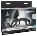 Fantasy C-Ringz Ultimate Couples Cage Max czarny silikonowy pierścień