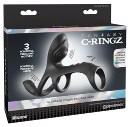 Fantasy C-Ringz Ultimate Couples Cage Max czarny silikonowy pierścień