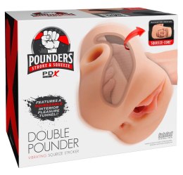 PDX Plus Double Pounder Vibrating maszyna intymna z podwojnym kanałem i wibracją