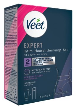 Veet EXPERT Zestaw do pielęgnacji okolic intymnych z kremem i pianką 2x50ml