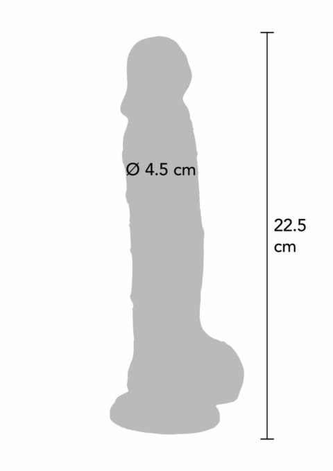 TOYJOY Get Real Clear Dildo TPE 22.5 cm - przezroczysty, elastyczny model