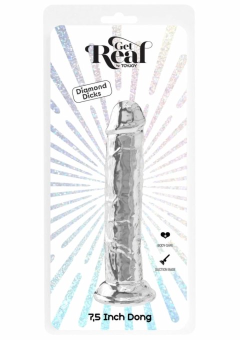 TOYJOY Get Real Clear Dong 19 cm - przezroczysty model TPE z przyssawką
