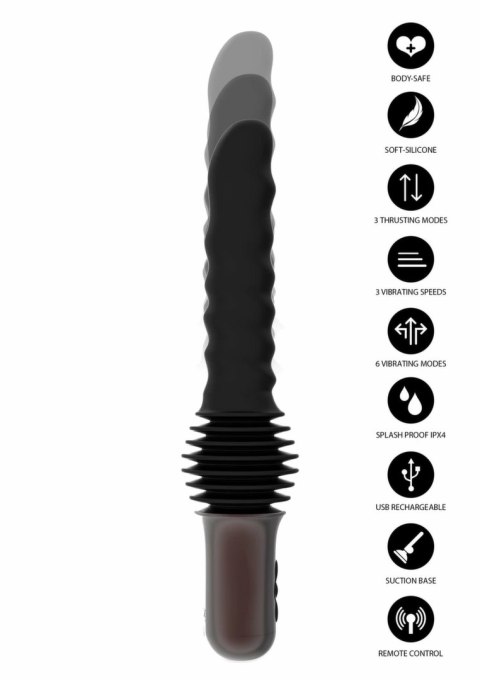 Anal Power Thrusting Vibrator - model z funkcją ruchu posuwistego, 37 cm