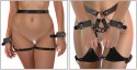 Bad Kitty Body Harness z kajdankami, czarny, regulowany, 63-105 cm
