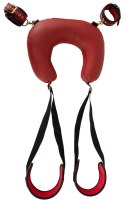 Bad Kitty Neck-Cushion-Thigh - zestaw pasow z poduszką na szyję, czerwono-czarny