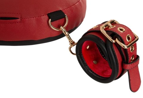 Bad Kitty Neck-Cushion-Thigh - zestaw pasow z poduszką na szyję, czerwono-czarny