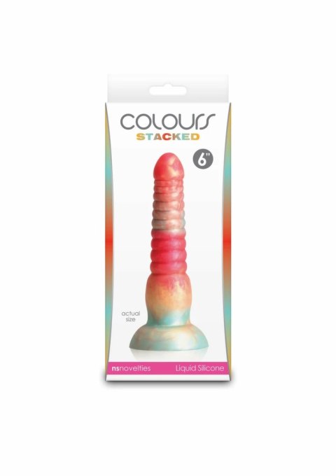 Colours Stacked 6 inch - model trojkolorowy, silikon premium, 15 cm