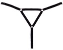 Cottelli LINGERIE String Flowers S-L czarny z kwiatami i cyrkoniami