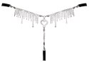 Cottelli LINGERIE String Rhinestones S-L czarny z koronką i kryształkami