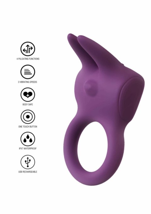 Eos The Rabbit C-Ring silikonowy pierścień z podwojną wibracją