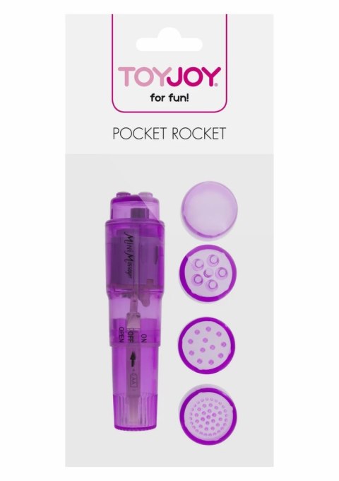 Pocket Rocket kompaktowy masażer z 4 wymiennymi nakładkami 8713221438782