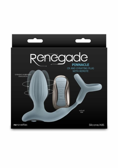 Renegade Pinnacle - silikonowy wibrujący korek z pierścieniem, pilot