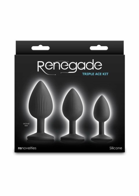 Renegade Triple Ace Kit zestaw anatomiczny 3 rozmiary silikon czarny
