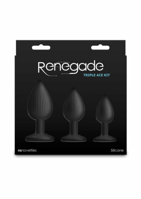 Renegade Triple Ace Kit zestaw anatomiczny 3 rozmiary silikon czarny