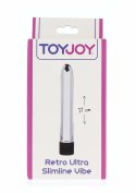 Retro Ultra Slimline Vibrator smukły model w stylu vintage srebrny