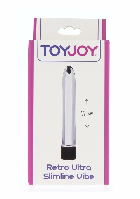Retro Ultra Slimline Vibrator smukły model w stylu vintage srebrny