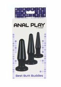 TOYJOY Best Butt Buddies zestaw 3 anatomicznych korkow TPE S/M/L