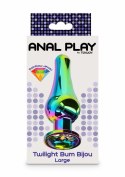TOYJOY Twilight Bum Bijou Large aluminiowy z kryształem rainbow
