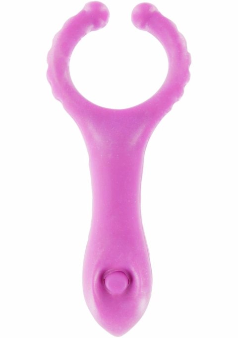 Vibrating Clit-Stim C-Ring silikonowy pierścień wibrujący z wypustkami