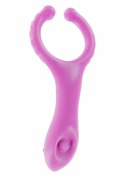 Vibrating Clit-Stim C-Ring silikonowy pierścień wibrujący z wypustkami