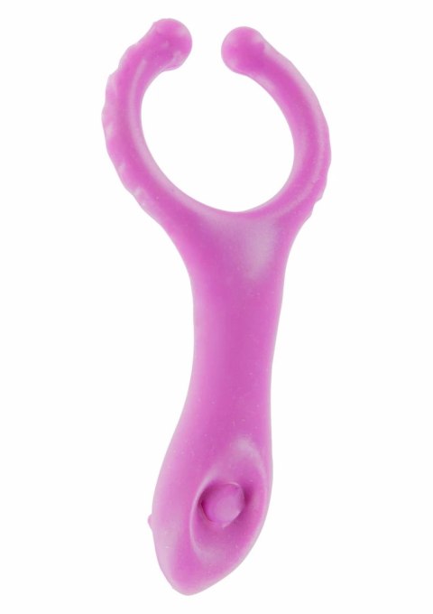 Vibrating Clit-Stim C-Ring silikonowy pierścień wibrujący z wypustkami