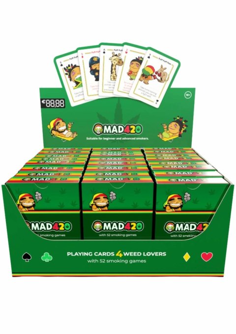 Mad420 Playing Cards 24 szt. - Imprezowa gra karciana z motywem roślinnym