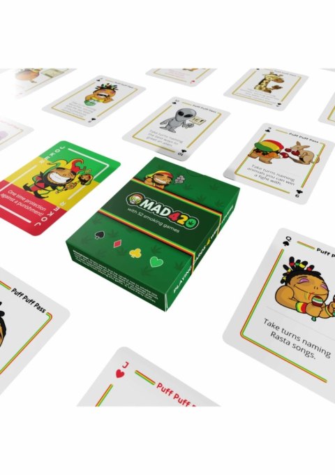 Mad420 Playing Cards 24 szt. - Imprezowa gra karciana z motywem roślinnym