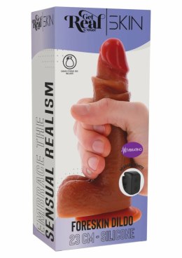 ToyJoy Foreskin Dildo Vibrating Silicone 23 cm - model z ruchomą powierzchnią i wibracjami