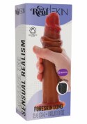 ToyJoy Foreskin Dong Wibrujący silikonowy 24 cm z ruchomą powierzchnią i pilotem