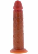 ToyJoy Foreskin Dong Wibrujący silikonowy 24 cm z ruchomą powierzchnią i pilotem