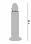 ToyJoy Foreskin Dong Wibrujący silikonowy 24 cm z ruchomą powierzchnią i pilotem