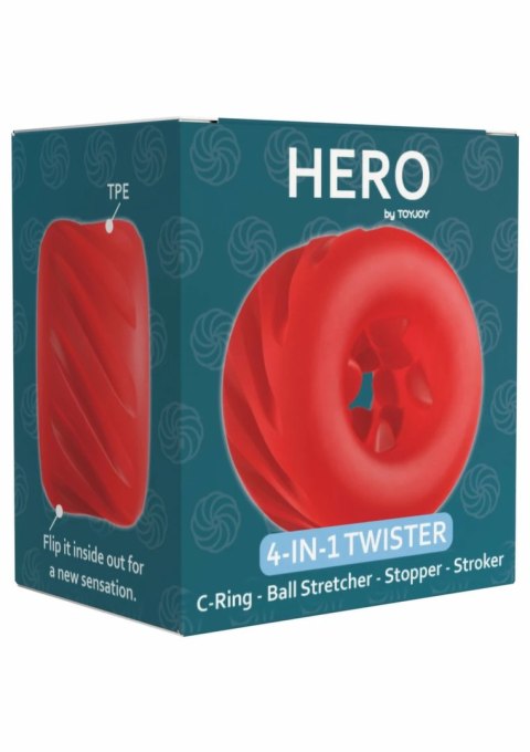 ToyJoy Hero 4-in-1 Twister Ring silikonowy wielofunkcyjny czarny