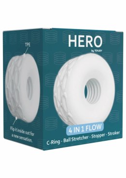 ToyJoy Hero 4-in-1 silikonowy pierścień intymny, rozciągliwy, czarny