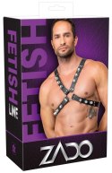 ZADO Leather Chest Harness czarny, regulowany, skorzany uprząż X S-L
