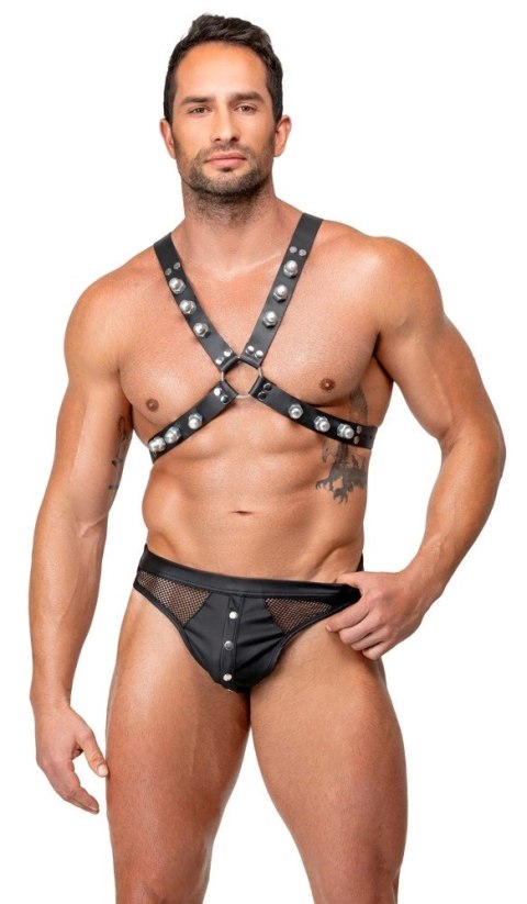 ZADO Leather Chest Harness czarny, regulowany, skorzany uprząż X S-L