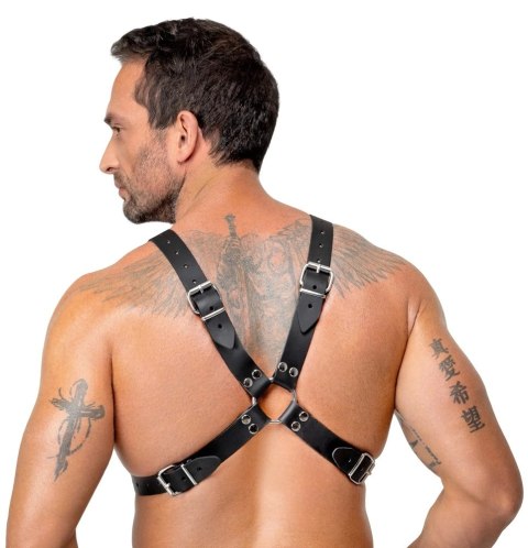 ZADO Leather Chest Harness czarny, regulowany, skorzany uprząż X S-L