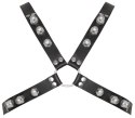 ZADO Leather Chest Harness czarny, regulowany, skorzany uprząż X S-L
