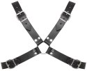 ZADO Leather Chest Harness czarny, regulowany, skorzany uprząż X S-L