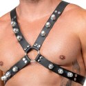 ZADO Leather Chest Harness czarny, regulowany, skorzany uprząż X S-L
