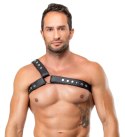 ZADO Men's Leather Harness S-L czarny skorzany uprząż regulowana